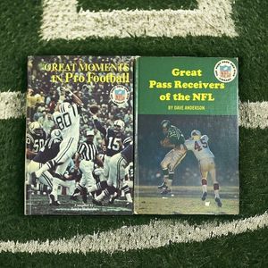 Lot of 2 VTG NFL Books Great Pass Receivers ‘66 & Great Moments Pro Football ‘69